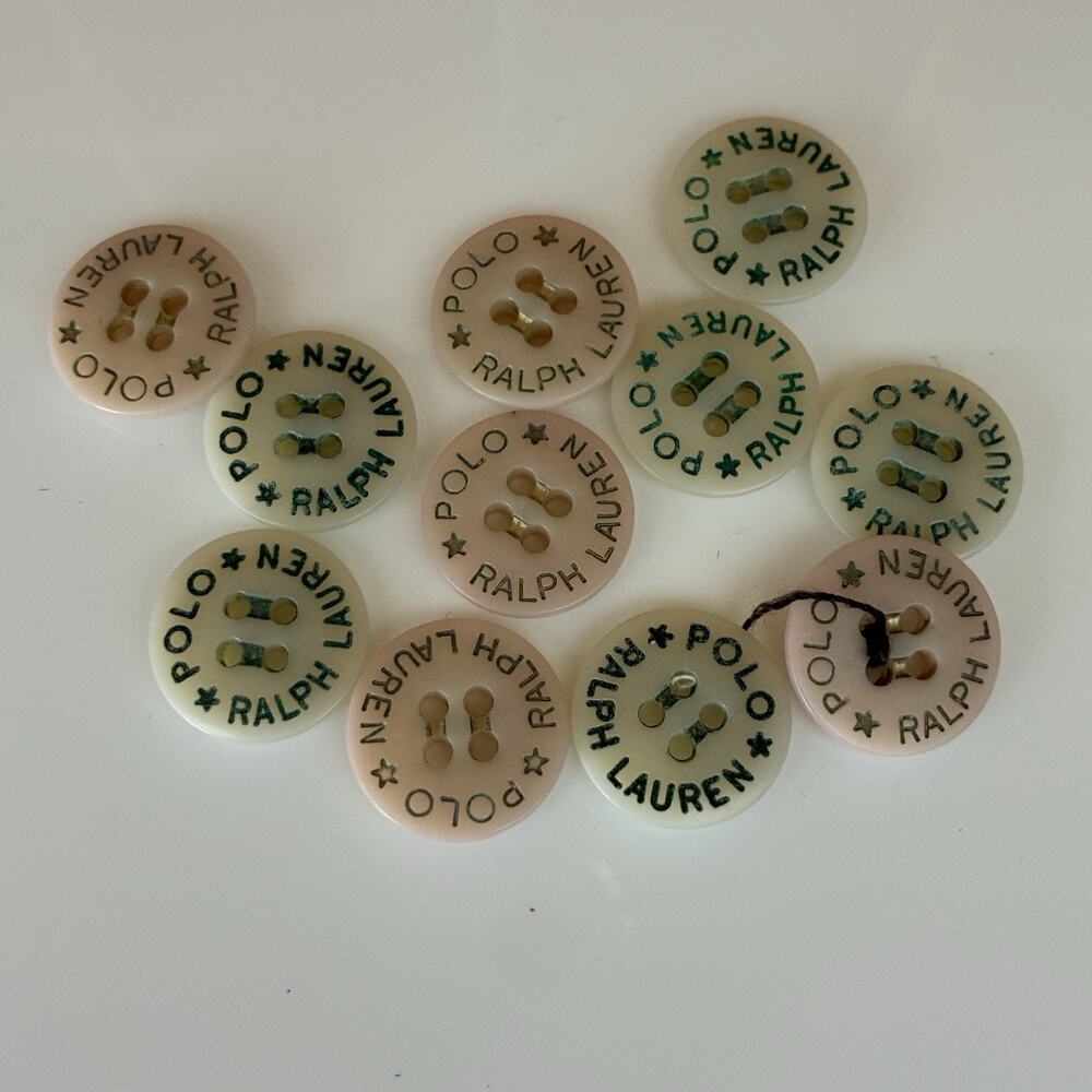 Vintage Polo Ralph Lauren Logo Buttons 4-Hole Replacement Set of 11